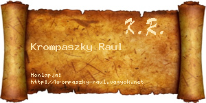 Krompaszky Raul névjegykártya